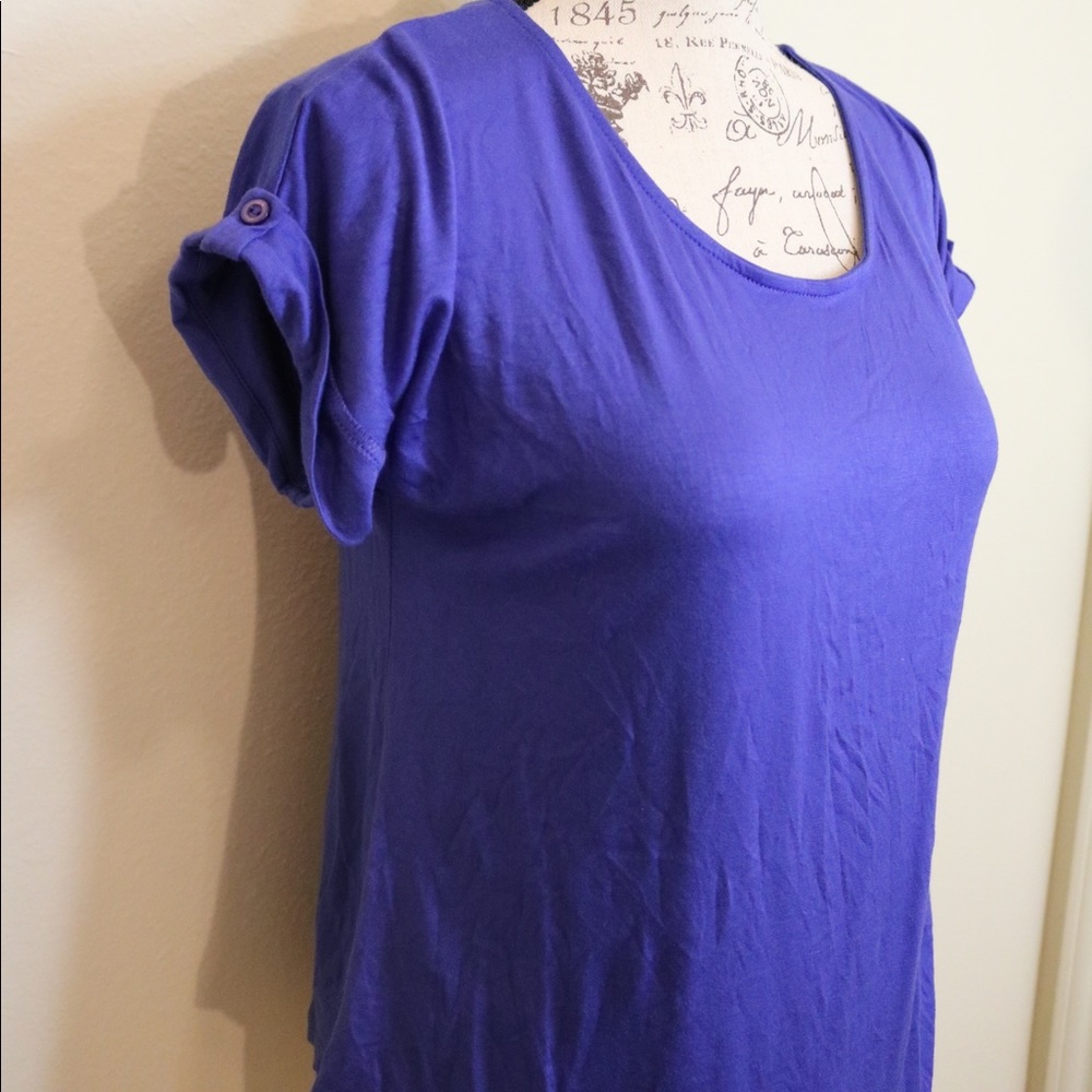New with tags button sleeve royal blue loose top